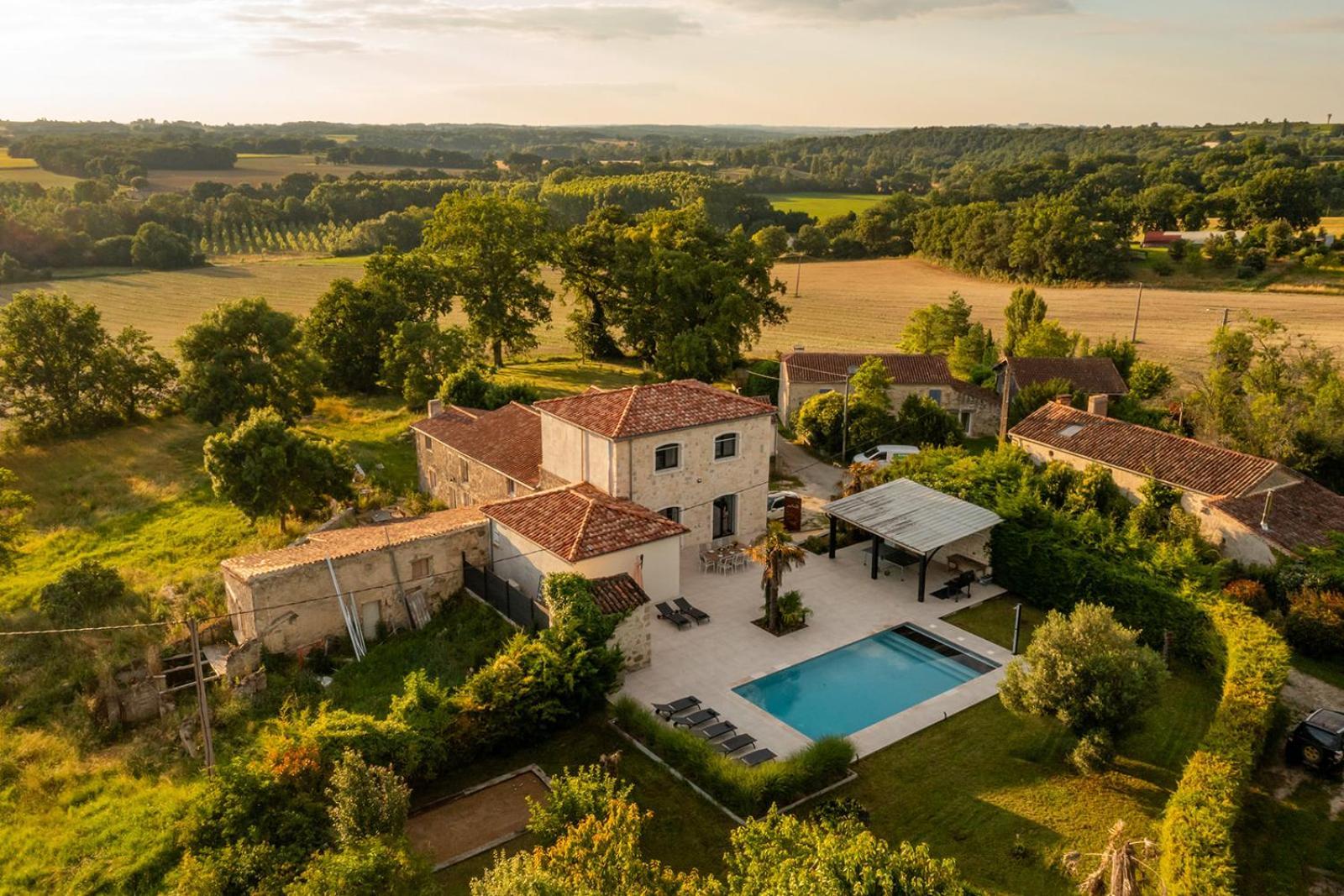 Villa Au Petit Bonheur Avec Clim - Hameau Au Calme - Piscine Chauffee - Petanque Moncrabeau Экстерьер фото